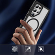 Tok kerettel Samsung Galaxy S22 Ultra készülékhez, MagSafe-hoz, átlátszó / fekete