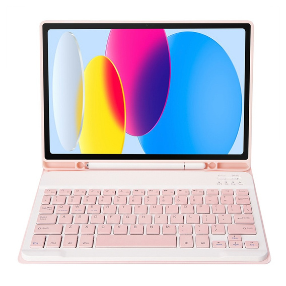 Tok + billentyűzet iPad 10.9 2022 10 Gen, Pen Slot, rózsaszín rose gold