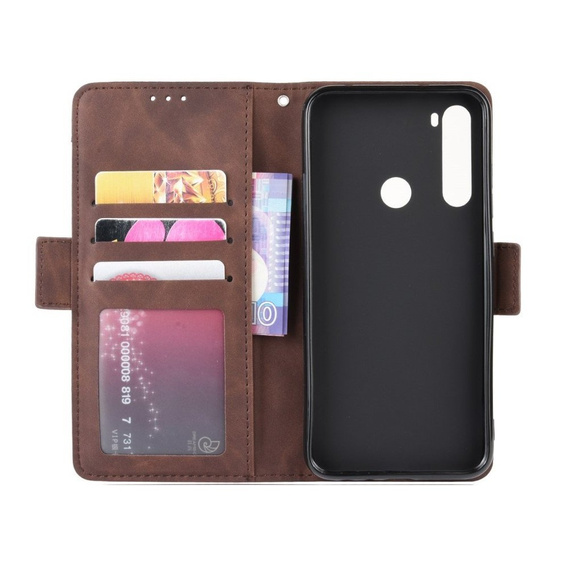 Pattintható tok a Xiaomi Redmi Note 8T, Card Slot, barna