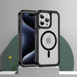 Tok kerettel iPhone 15 Pro Max készülékhez, MagSafe-hoz, átlátszó / fekete