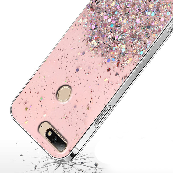 Telefontok a Huawei Y7 2018/Enjoy 8, Glittery, rózsaszín