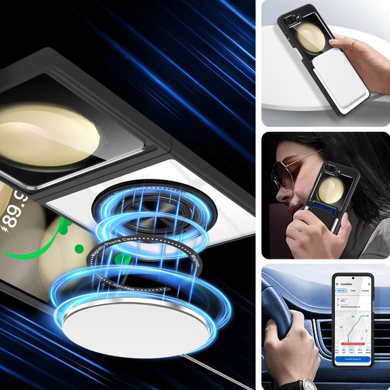 Tok Samsung Galaxy Z Flip7 FE / Z Flip6, Corners Dropproof, MagSafe-hoz, átlátszó / fekete