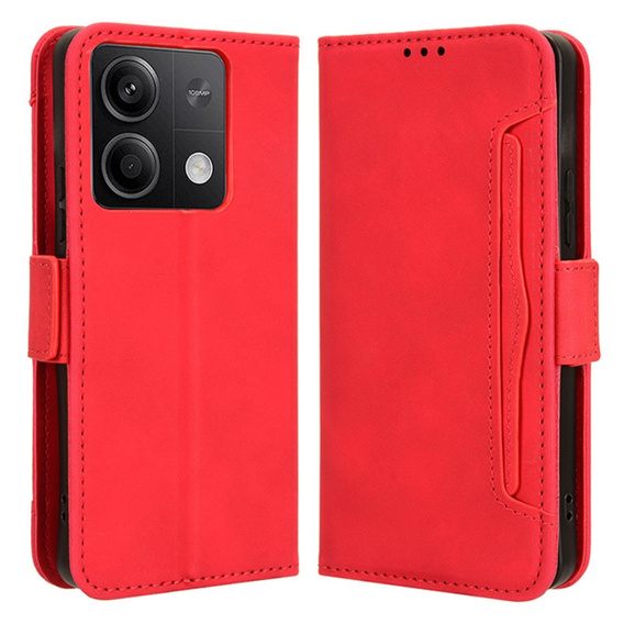 Pattintható tok a Xiaomi Redmi Note 13 5G, Card Slot, piros