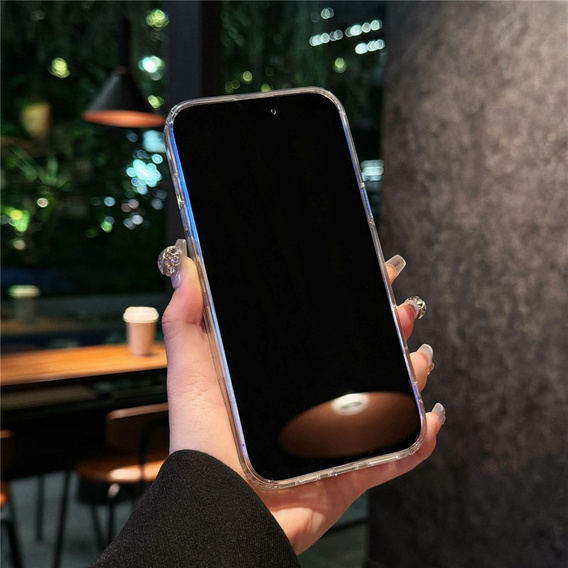 Mágneses tok virágos lézeres mintával iPhone 16 Pro-hoz