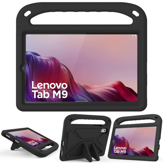 Gyermek tok Lenovo Tab M9, Gyermek tok fogantyúval, fekete