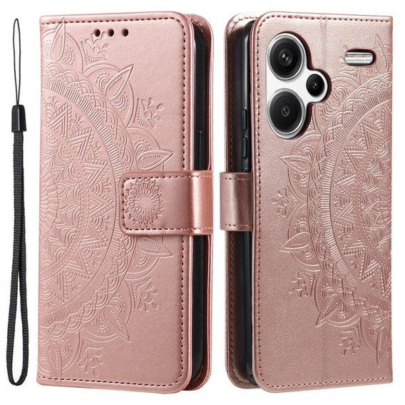 Pattintható tok a Xiaomi Redmi Note 13 Pro+, Mandala, rózsaszín rose gold