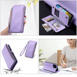 Pattintható tok a Xiaomi Redmi 14C / Xiaomi Poco C75, Wallet Zipper Pocket, lila