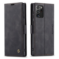 CASEME tok Samsung Galaxy Note 20 Ultra, Leather Wallet Case, fekete