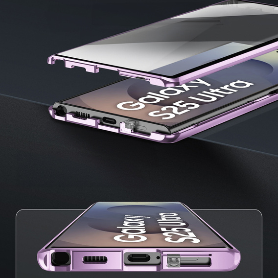 Tok Samsung Galaxy S25 Ultra, Magnetic Dual Glass, lila
