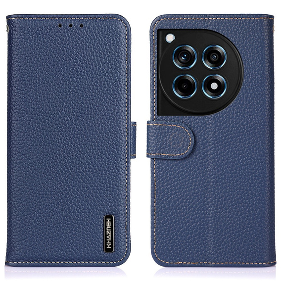 KHAZNEH RFID tok OnePlus 12R, Litchi textúra, kék