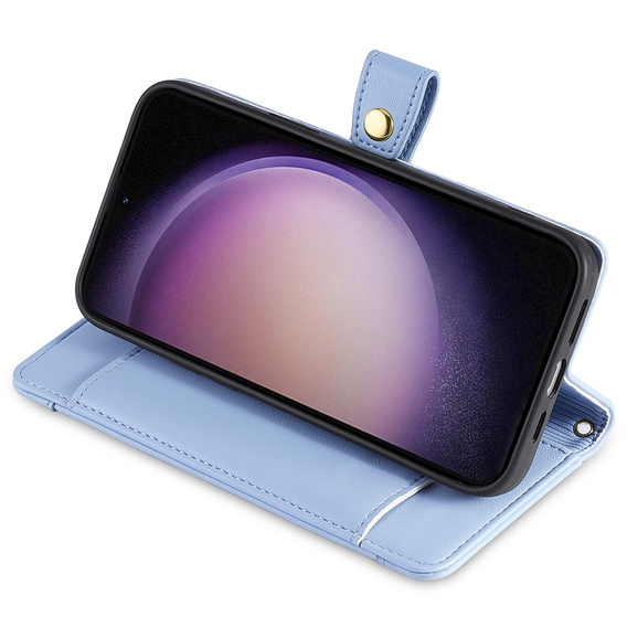 Pattintható tok a Samsung Galaxy A54 5G, Wallet Zipper Pocket, kék