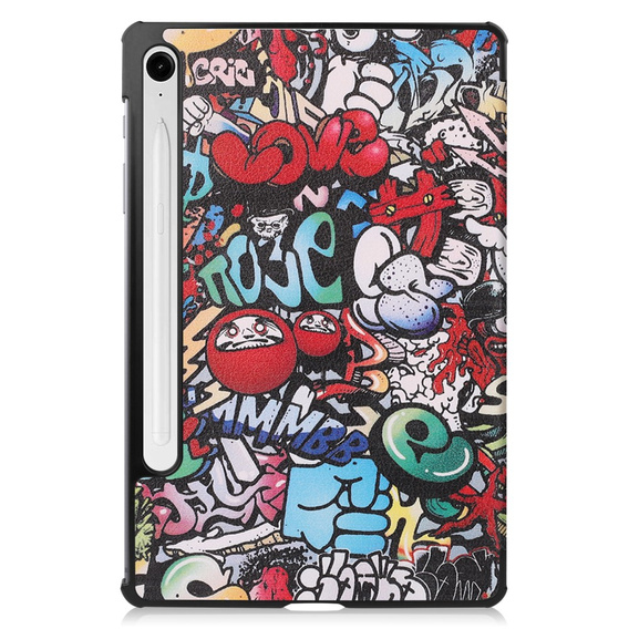 Tok Samsung Galaxy Tab S10 Lite / S10 FE / S9 FE, pánttal, graffiti