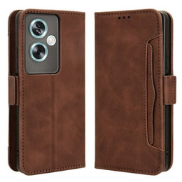 Pattintható tok a Oppo A79 5G, Card Slot, barna