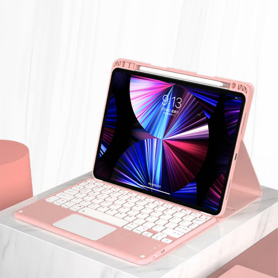 Tok + billentyűzet iPad Air 10.9 4 2020 / 5 2022, Touchpad, rózsaszín rose gold