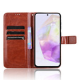 Pattintható tok a Samsung Galaxy A56, Crazy Horse Wallet, barna