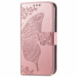 Pattintható tok a Motorola Moto G86 Power 5G, Butterfly, rózsaszín rose gold