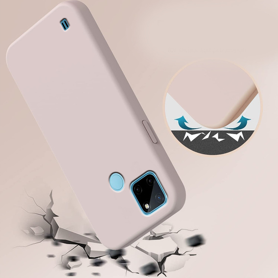 Telefontok a Realme C21Y / C25Y, Silicone Lite, rózsaszín