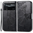 Pattintható tok a Xiaomi Poco X4 Pro 5G, Butterfly, fekete