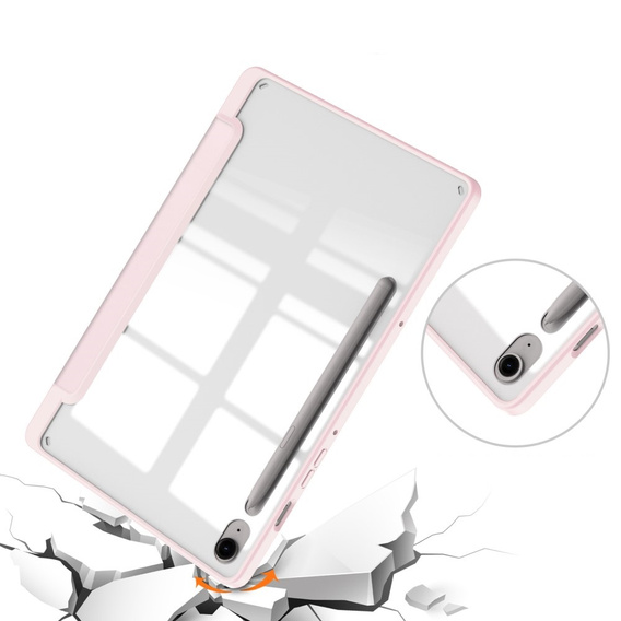 Tok Samsung Galaxy Tab S10 Lite / S10 FE / S9 FE, Smartcase Hybrid, tolltartó résszel, rózsaszín