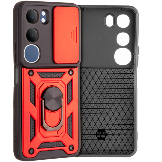 Telefontok a Vivo Y19s, CamShield Slide, piros