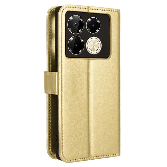 Pattintható tok a Infinix Note 40 Pro, Crazy Horse Wallet, arany