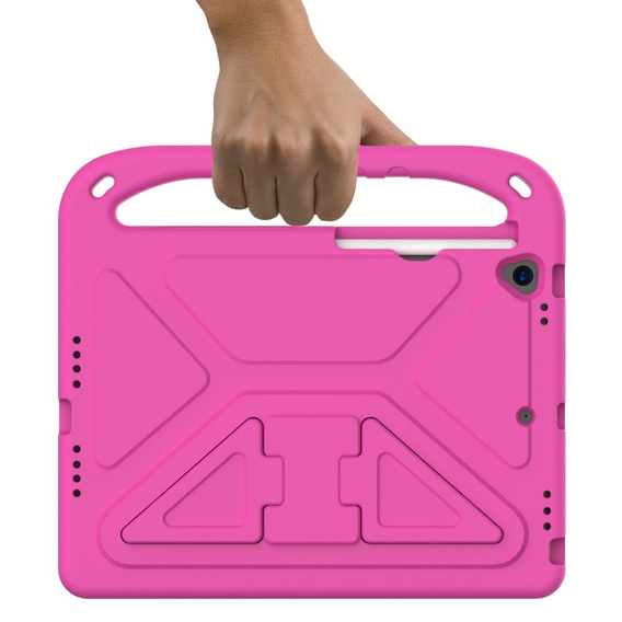 Gyermek tok iPad 10.2 2021 / 2020 / 2019, fogantyúval, rózsaszín