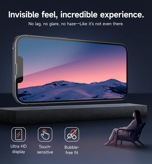 2x SURITCH edzett üveg iPhone 16e / 14 / 13 Pro készülékekhez