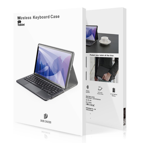 Tok + billentyűzet Samsung Galaxy Tab S9 Ultra, Dux Ducis TouchPad Leather Pen Slot, fekete