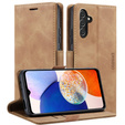 Telefontok a Samsung Galaxy A14 4G/5G, ERBORD Vintage, pénztárca patenttal, barna