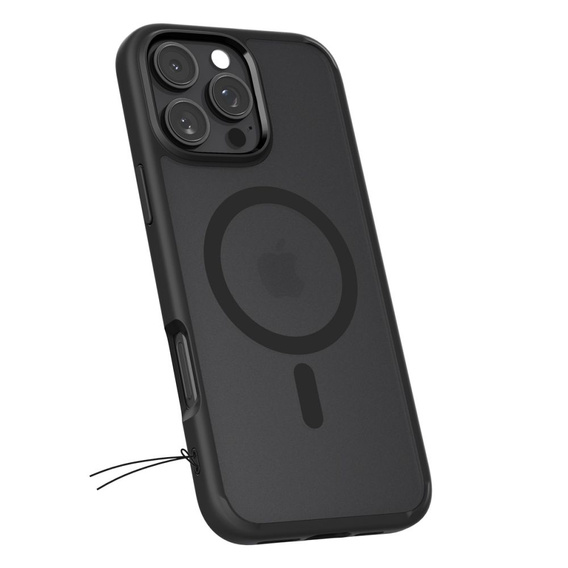 MagSafe Spigen tok iPhone 16 Pro, Ultra Hybrid, átlátszó / fekete + 9H edzett üveg