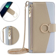 Flip tok Samsung Galaxy A05s, Wallet Zipper Pocket, tükörrel, kék