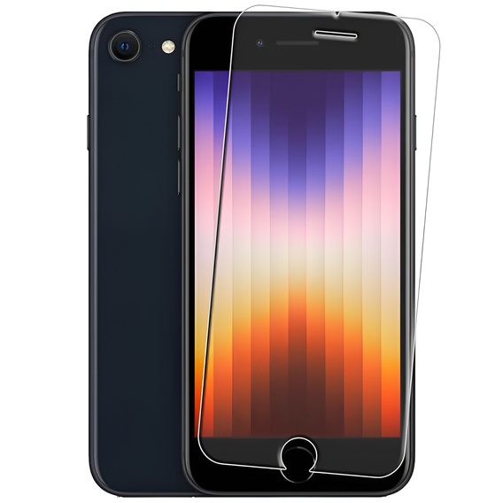 2x edzett üveg a iPhone 7/8/SE 2020/SE 2022, ERBORD 9H Hard Glass a képernyőn