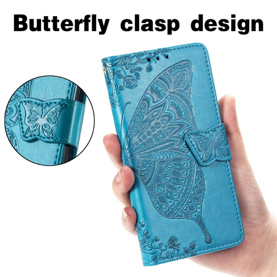 Pattintható tok a Motorola Moto G32, Butterfly, kék