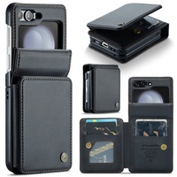 CASEME flip tok Samsung Galaxy Z Flip5 5G, Litchi Wallet, fekete