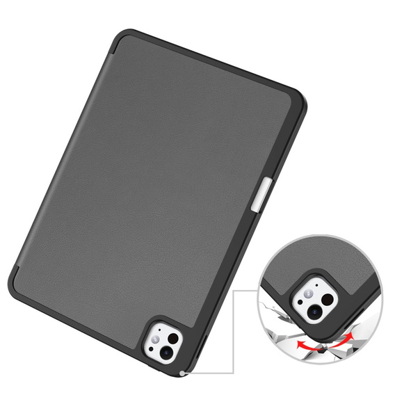 Tok iPad Pro 11" 2024 (5 gen.), Smartcase tolltartóval, szürke