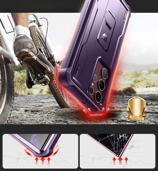 Páncélozott tok a Samsung Galaxy S22 Ultra, Dexnor Full Body, lila