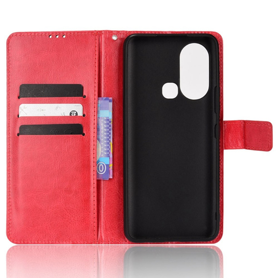 Pattintható tok a Infinix Hot 11s, Crazy Horse Wallet, piros