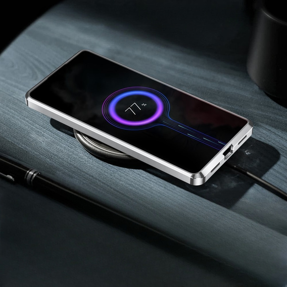 Kameravédő tok Samsung Galaxy Note 10+ Plus, CamShield MagSafe, átlátszó / ezüst