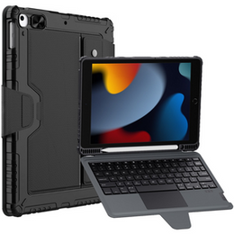 Tok + billentyűzet iPad 7/8/9 10.2 2019 / 2020 / 2021, NILLKIN Bumper Pen Slot, fekete
