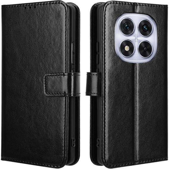 Pattintható tok a Xiaomi Redmi Note 14 Pro+, Crazy Horse Wallet, fekete
