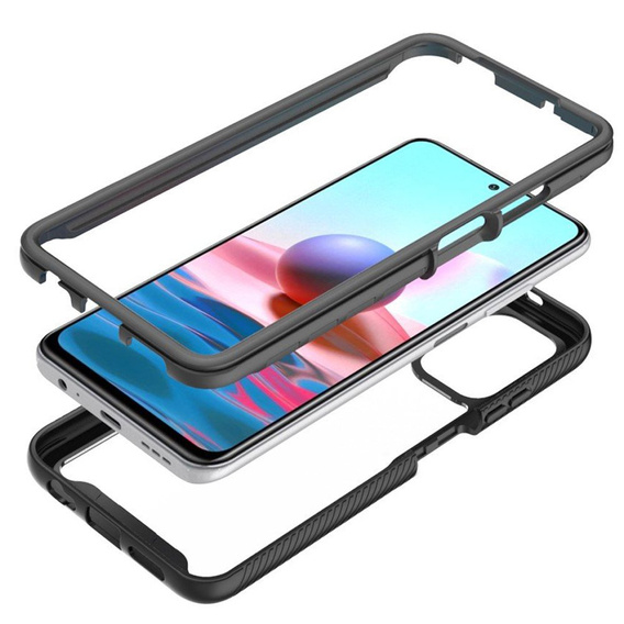 Tok Xiaomi Redmi Note 10 / 10S készülékhez, Shockproof, fóliával, kék