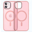 Tok iPhone 11-hoz, MagSafe, ERBORD Matt Case, rózsaszín + képernyőüveg