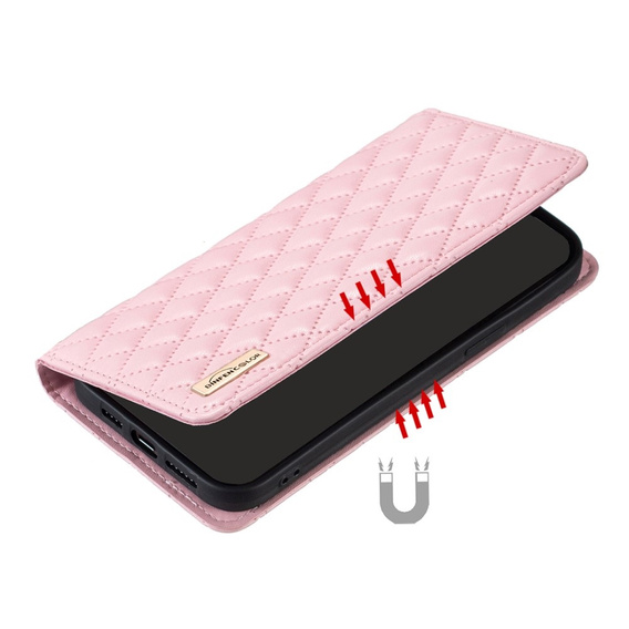 Pattintható tok a Oppo A38 4G, Wallet, BINFEN COLOR, rózsaszín