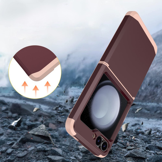 Páncélozott tok Samsung Galaxy Z Flip7 FE / Z Flip6, Armor Shockproof, bordó