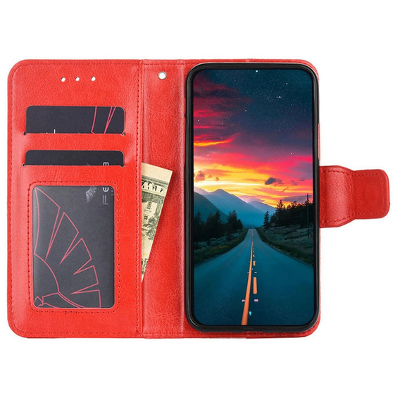 Pattintható tok a TCL 305i, PU Leather Wallet Case, piros