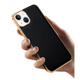 Telefontok a iPhone 14 Plus, Cowhide Leather, fekete