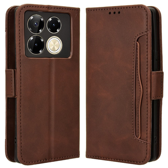Pattintható tok a Infinix Note 40 Pro Plus, Card Slot, barna