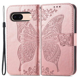 Pattintható tok a Google Pixel 8A, Butterfly, rózsaszín rose gold