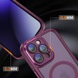Tok iPhone 14 Pro, ERBORD Impact Guard, MagSafe, bordó
