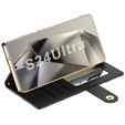 Flip tok Samsung Galaxy S24 Ultra készülékhez, GKK Mirror Wallet, fekete